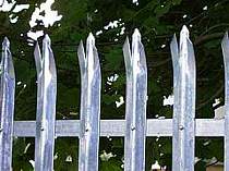 Galvanised triple pointed D profile palisade fence pales