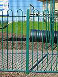 1500mm green powder coated bow top railings
